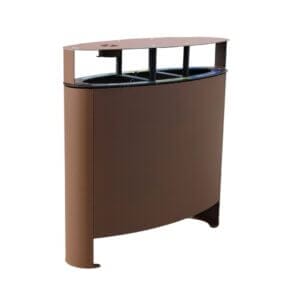 Afvalscheidingsbak met drie compartimenten kopen voor openbare ruimtes