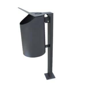 Buitenafvalbak kopen voor de openbare ruimte, 30L, van staal met sigarettendover en in RAL-kleur naar keuze.