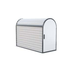 Afgesloten fiet sopbergbox van staal met gesloten deur