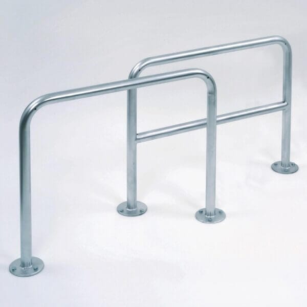 fietsaanleunbeugel direct online aanschaffen Dubbele fietsnietjes van verzinkt staal met grondbevestiging