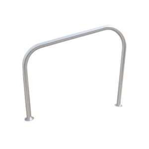 fietsbeugel rvs met vloerplaten in gebogen vorm