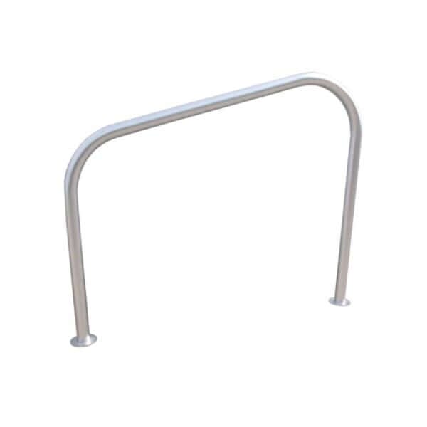 fietsbeugel rvs met vloerplaten in gebogen vorm