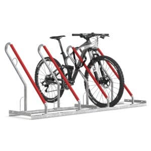 Fatbike en mountainbike fietsenrek voor brede banden, van verzinkt staal en voorzien van slotoog