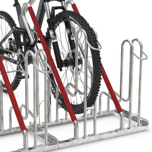 fietsenrek voor brede mountainbike banden aanschaffen Fietsenrek voor brede banden van een mountainbike, van verzinkt staal en voorzien van slotoog.