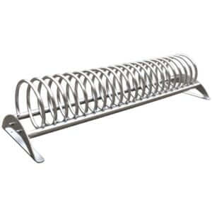 Dubbelzijdig spiraalvormig fietsenrek van verzinkt staal