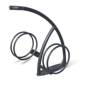 Zwart design fietsenrek voor 2 fietsen met slotoog