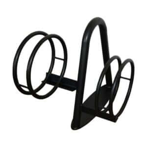 Zwart design fietsenrek voor 2 fietsen met ronde beugels