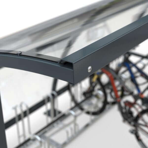 fietsoverkapping-bamberg-detail-3-15 dakafwerking boogkap fietsenstalling in kleur antraciet
