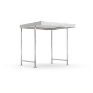 Kleine verzinkte fietsoverkapping van 2x2 meter met plat dak