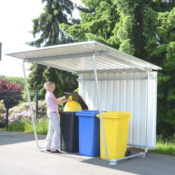 Afvalcontaineroverkapping 3x2,3m met achterwand aanschaffen Afvalcontaineroverkapping met optionele achterwand verzinkt 3x2,3m