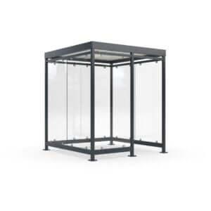 Gerenderde afbeelding van een WSM rookabri voor buiten in een ral-kleur