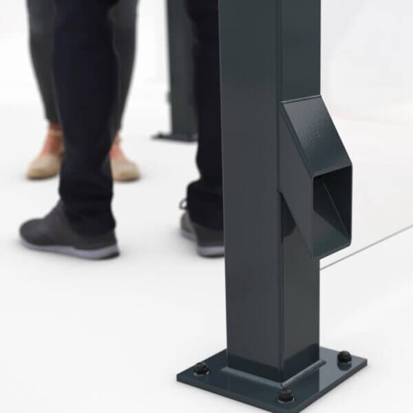 Waterspuwer voor regenafvoer rook- en fietsoverkapping Detail waterspuwer voor waterafvoer aan rookabri en fietsoverkapping