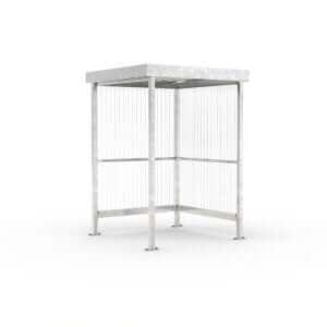 Rokersabri volledig verzinkt met zij- en achterwand van polycarbonaat