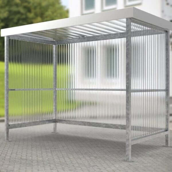 Rookabri bouwpakket met verzinkt frame en golfvormige polycarbonaat wanden en dak