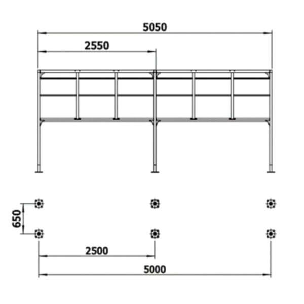 tekening-vooraanzicht-fietsoverkapping-marne Tekening fietsoverkapping Marne