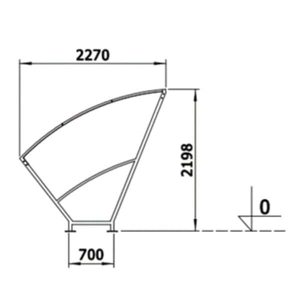 tekening-zijaanzicht-fietsoverkapping-marne Zijaanzicht fietsoverkapping Marne