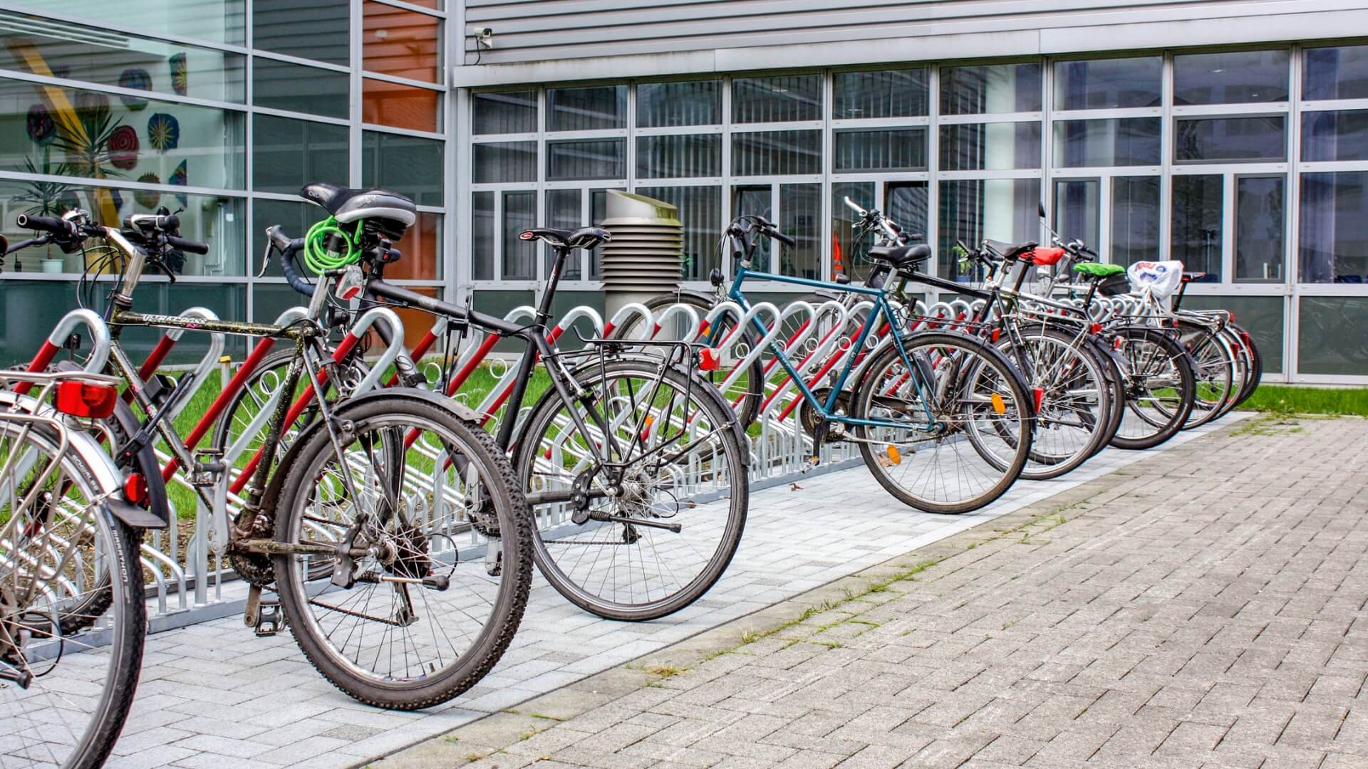 Fietsenrekken voor scholen en campussen met veel fietsen